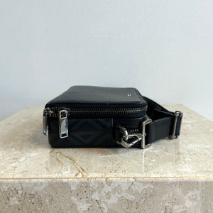 Pre-Owned DIOR CD Diamond Canvas Double Zip Crossbody Pouch