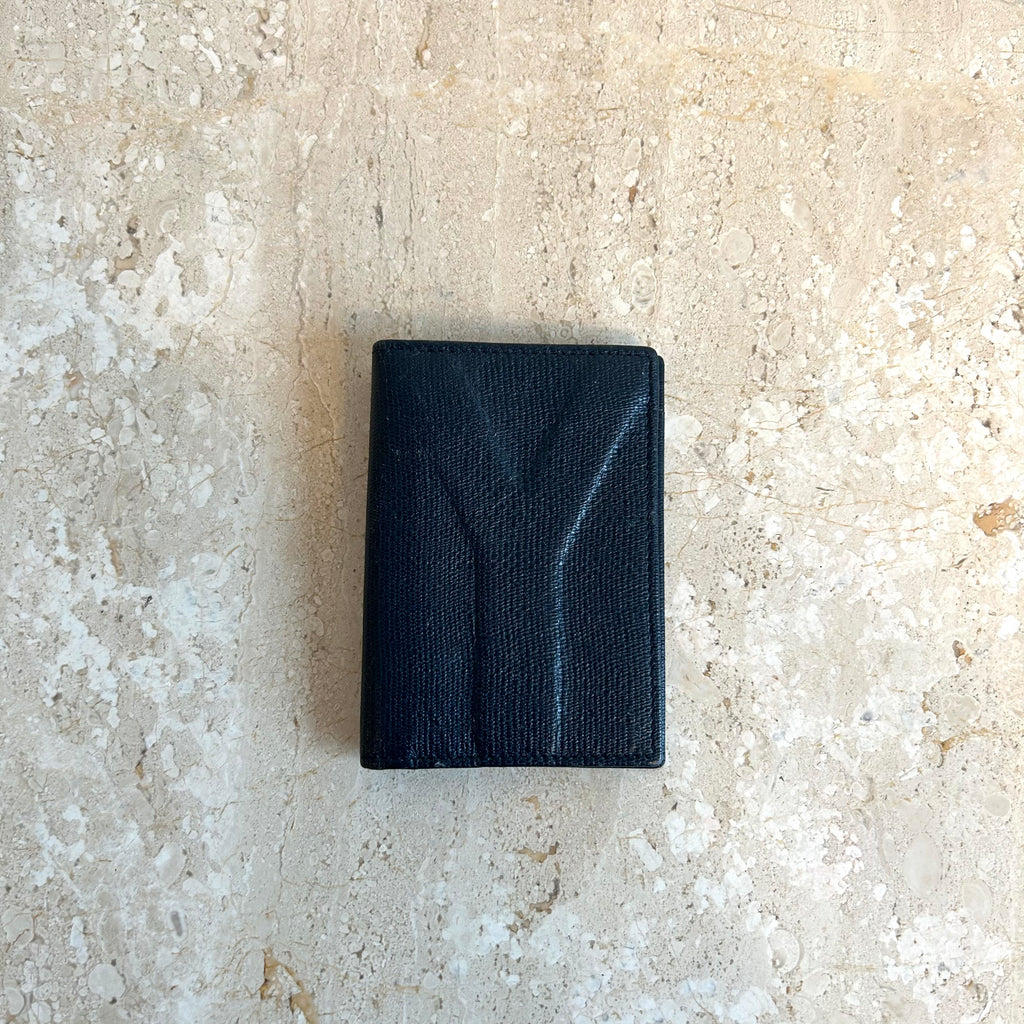 Pre-Owned SAINT LAURENT Vintage Black Leather Bi-Fold Wallet