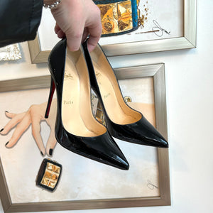 Pre-Owned CHRISTIAN LOUBOUTIN So Kate 120 Black Patent Pump - Size 36.5