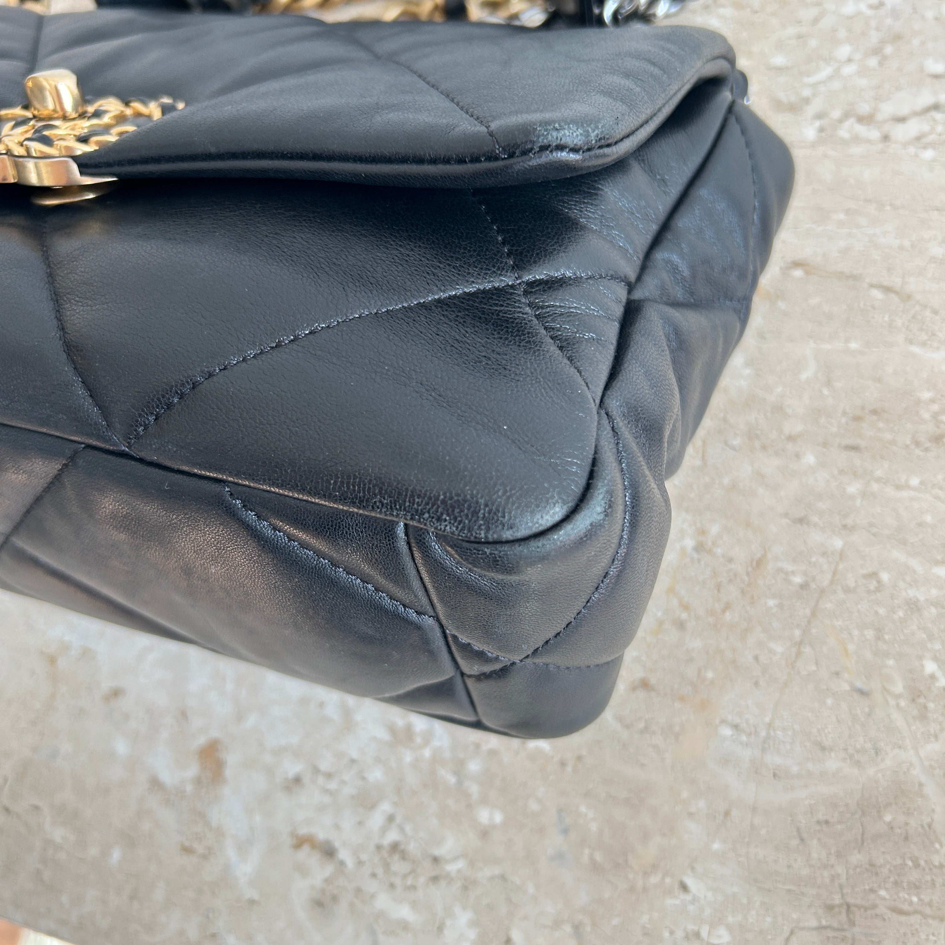 Pre-Owned CHANEL™ 19 Black Lambskin Handbag