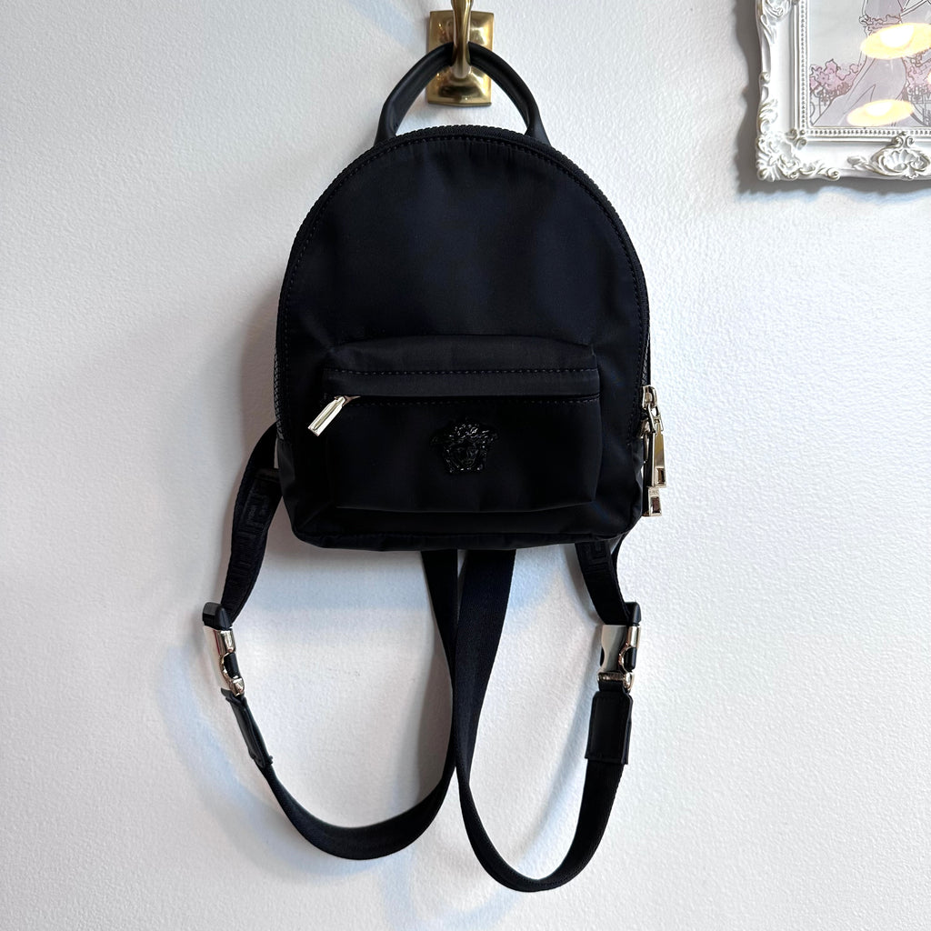 Pre-Owned VERSACE Small Black Medusa Backpack
