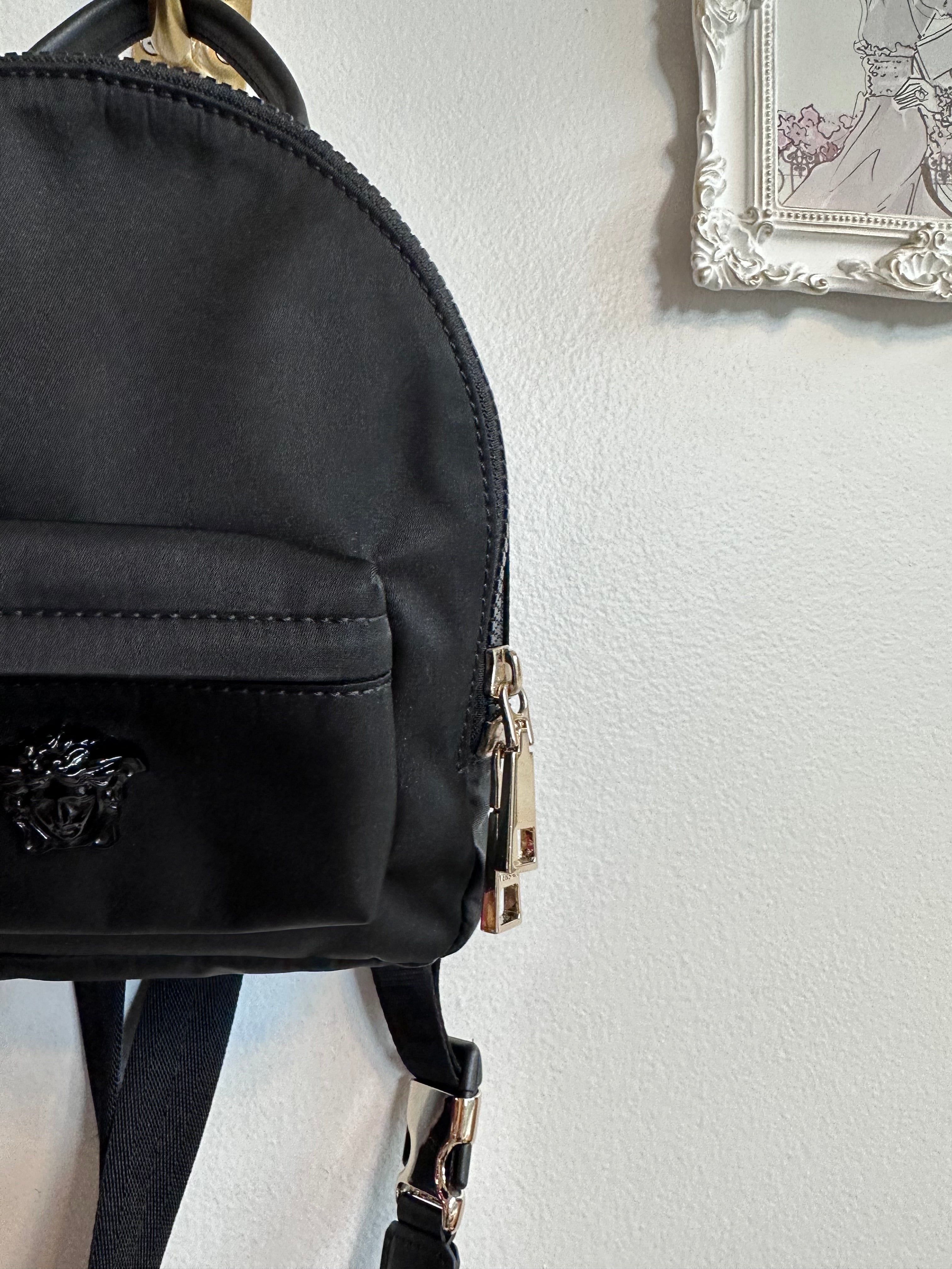 Pre-Owned VERSACE Small Black Medusa Backpack