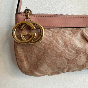 Pre-Owned GUCCI Pink GG Coated Canvas Pochette