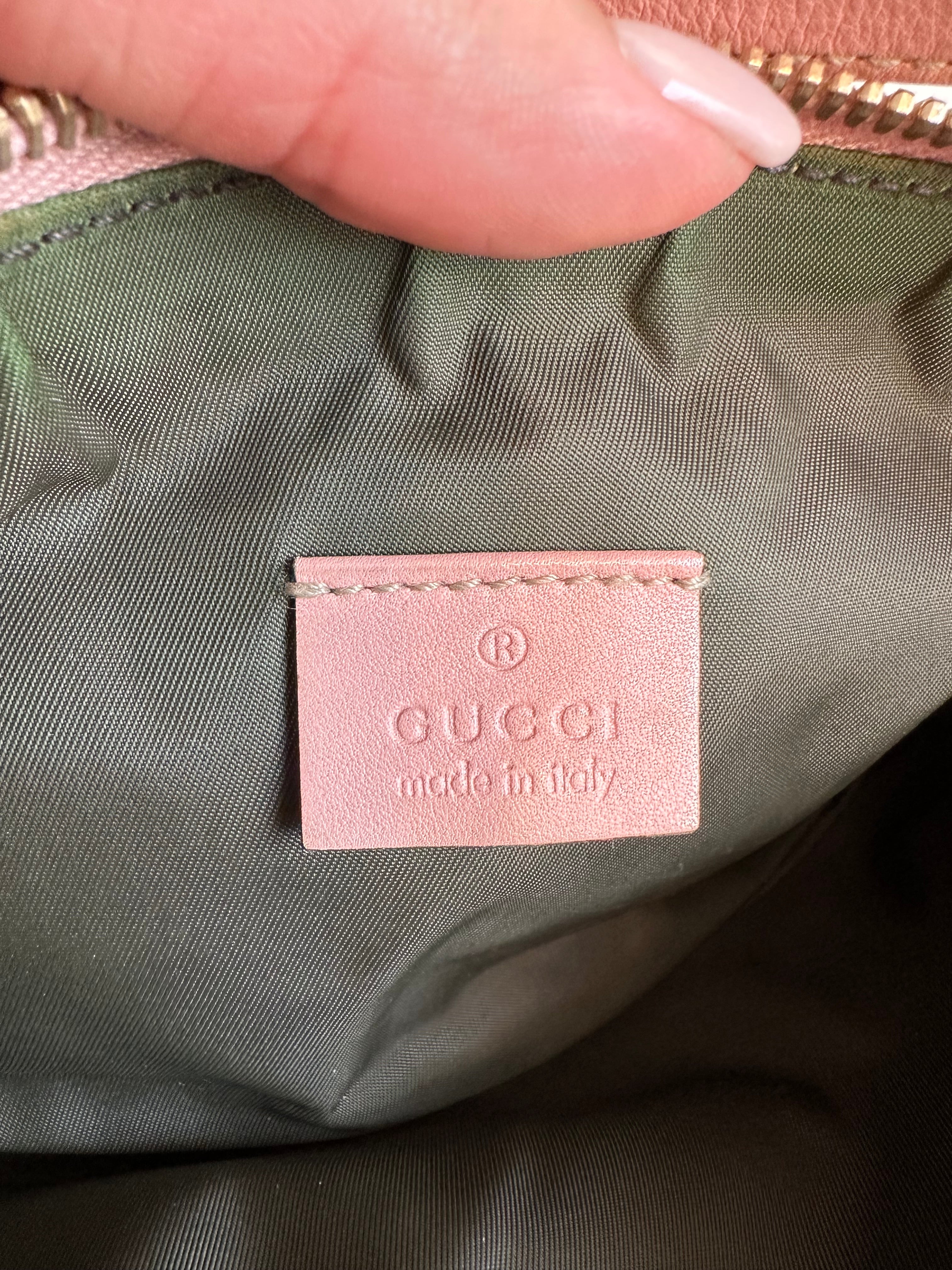 Pre-Owned GUCCI Pink GG Coated Canvas Pochette