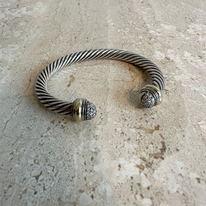 Pre-Owned DAVID YURMAN Cable Classics Bracelet with Diamond Domes