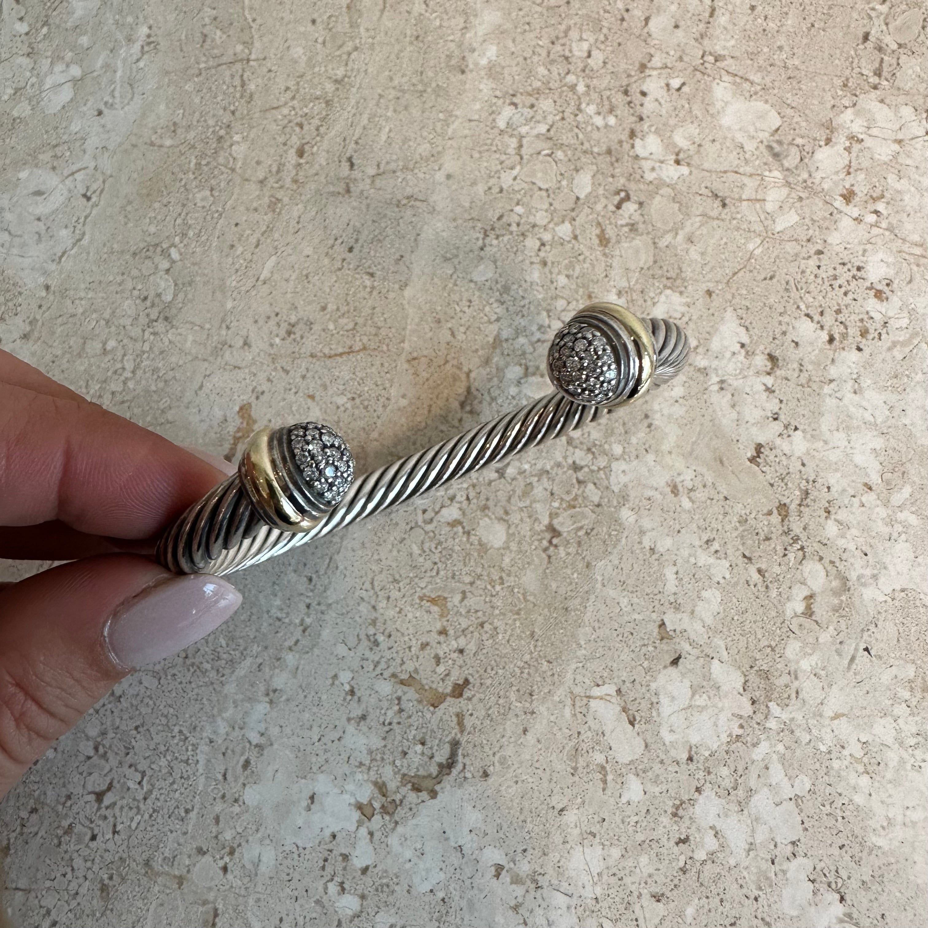 Pre-Owned DAVID YURMAN Cable Classics Bracelet with Diamond Domes