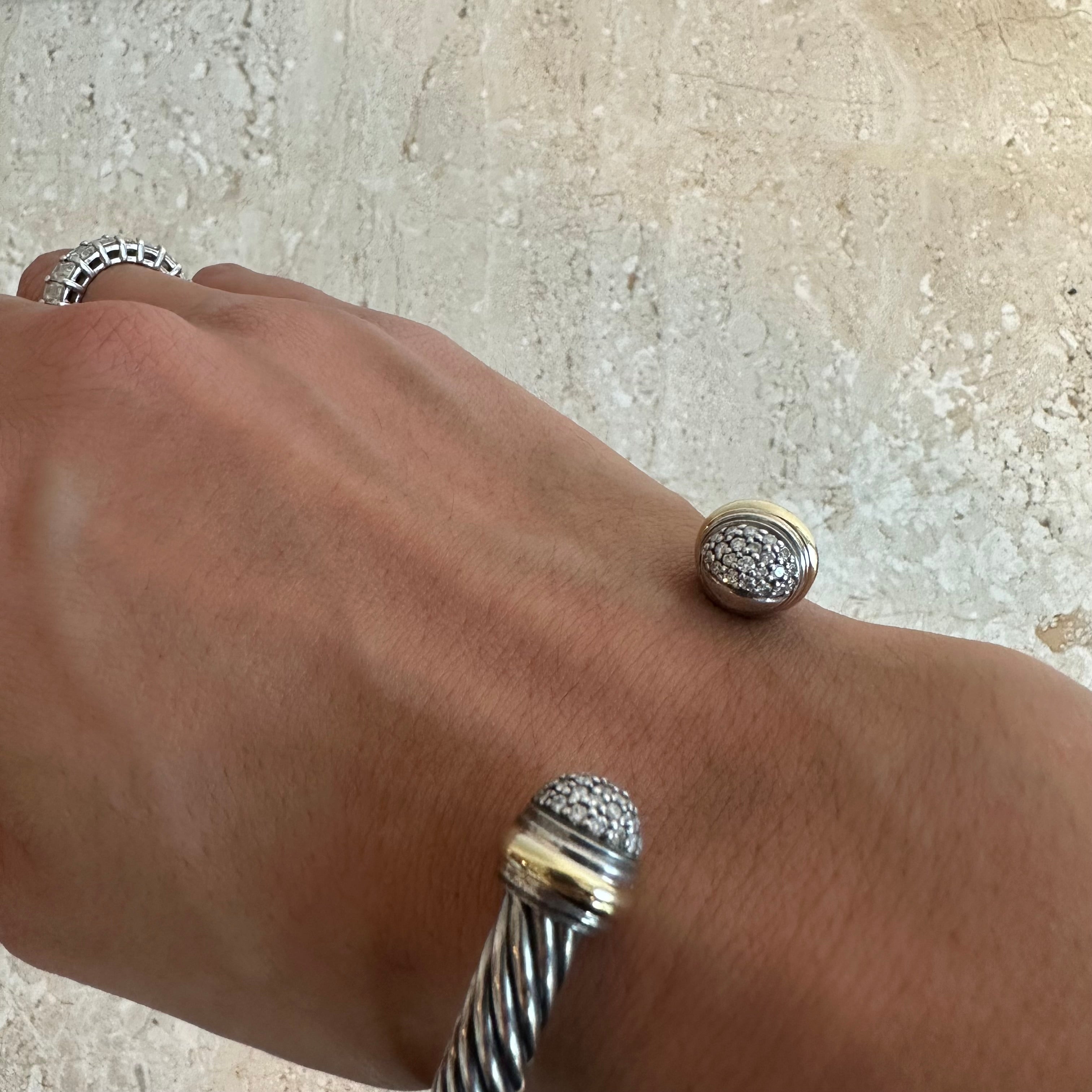 Pre-Owned DAVID YURMAN Cable Classics Bracelet with Diamond Domes