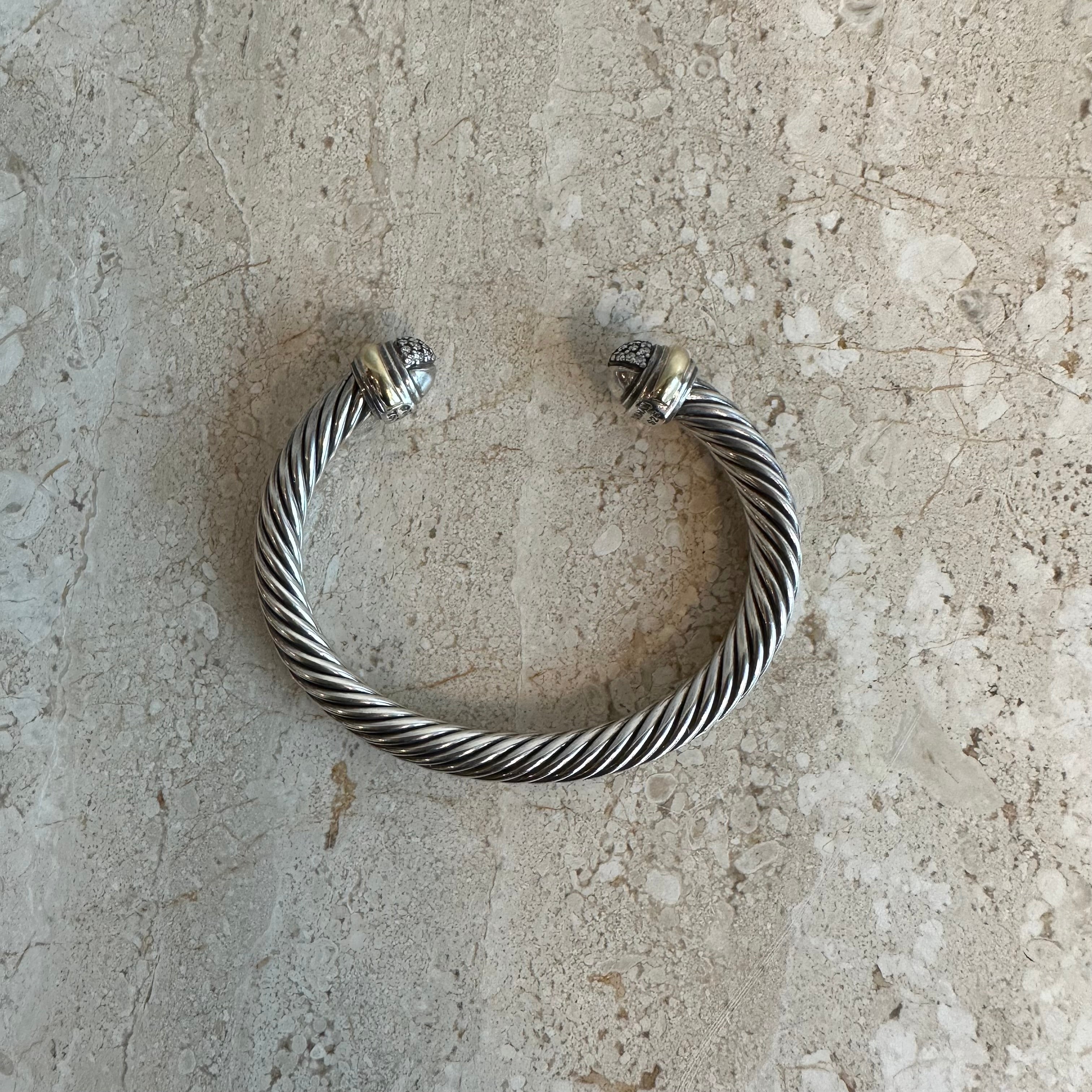 Pre-Owned DAVID YURMAN Cable Classics Bracelet with Diamond Domes