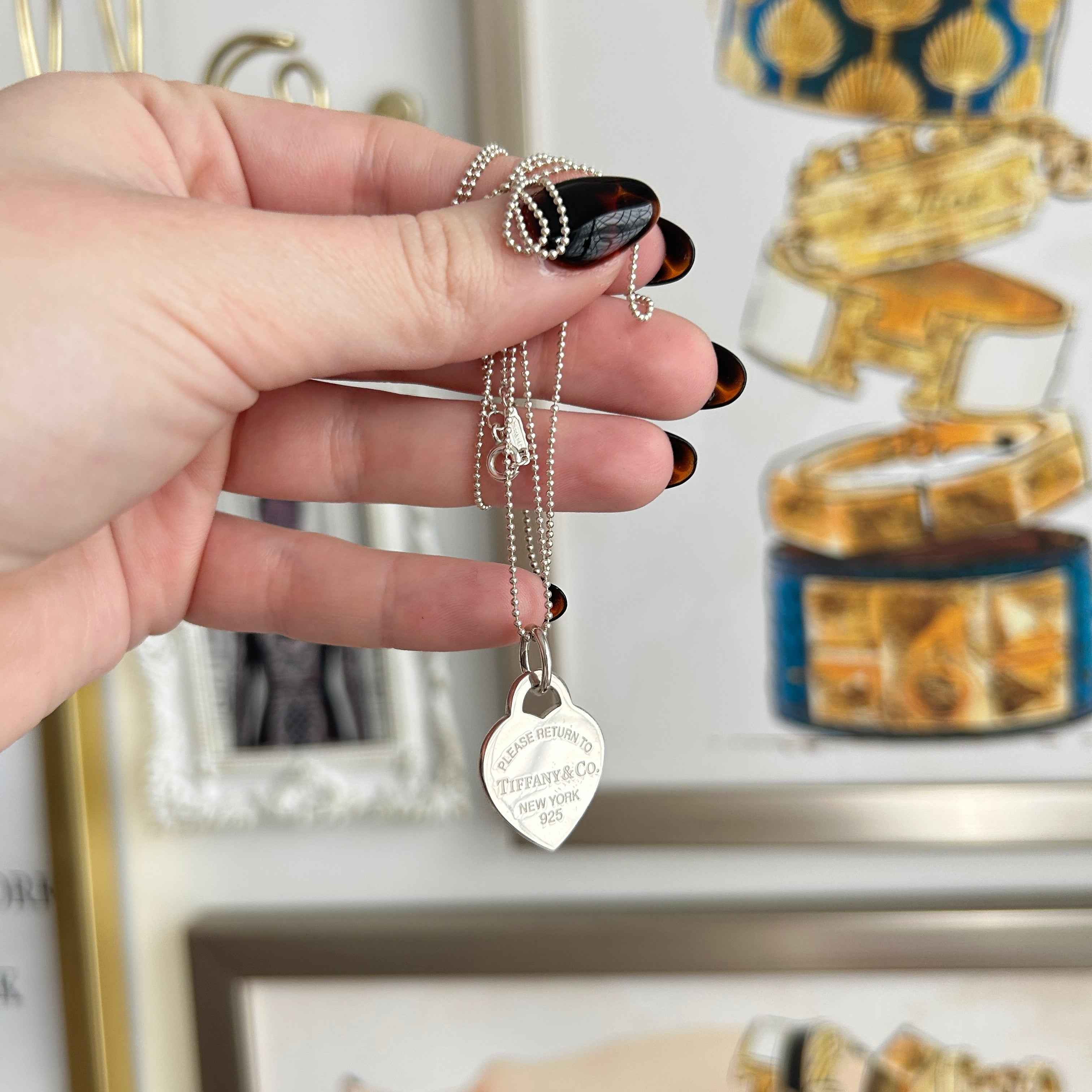 Pre-Owned Tiffany & Co. Heart Tag Pendant Long Necklace