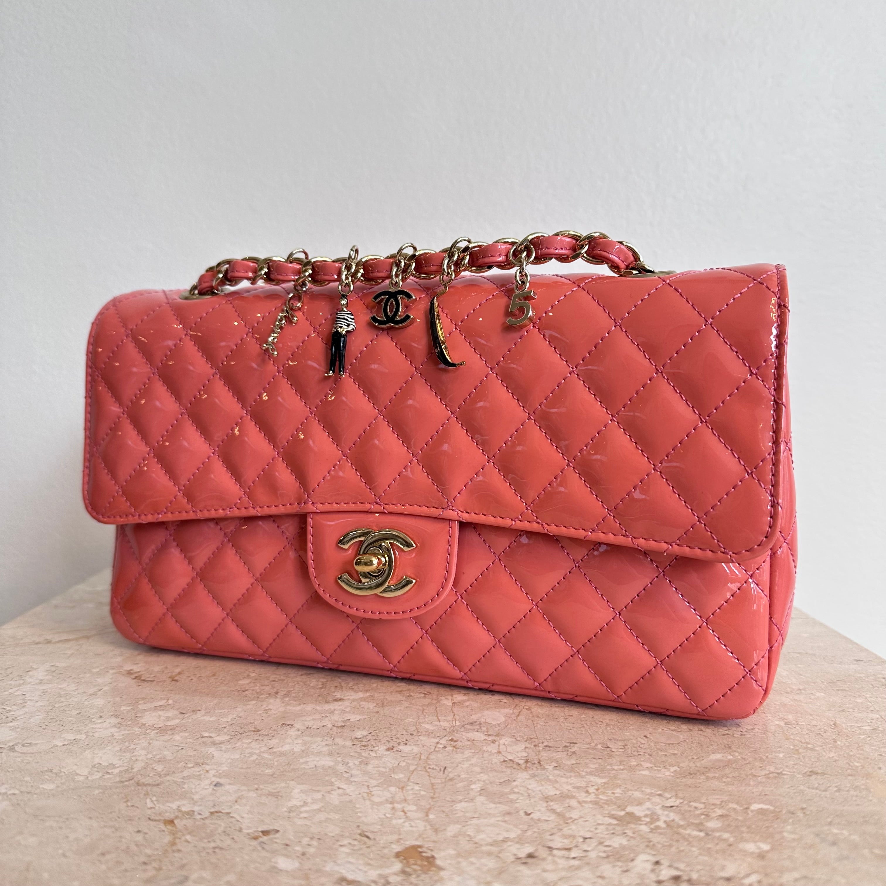 Pre-Owned CHANEL™ Coral Patent Ginza 5th Anniversary Limited