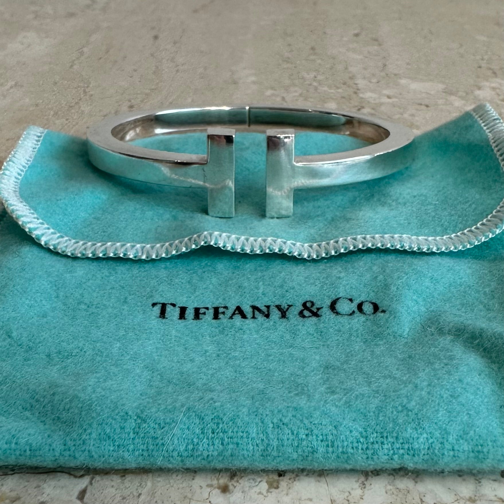 Pre-Owned TIFFANY & CO. Medium SS T Square Bracelet
