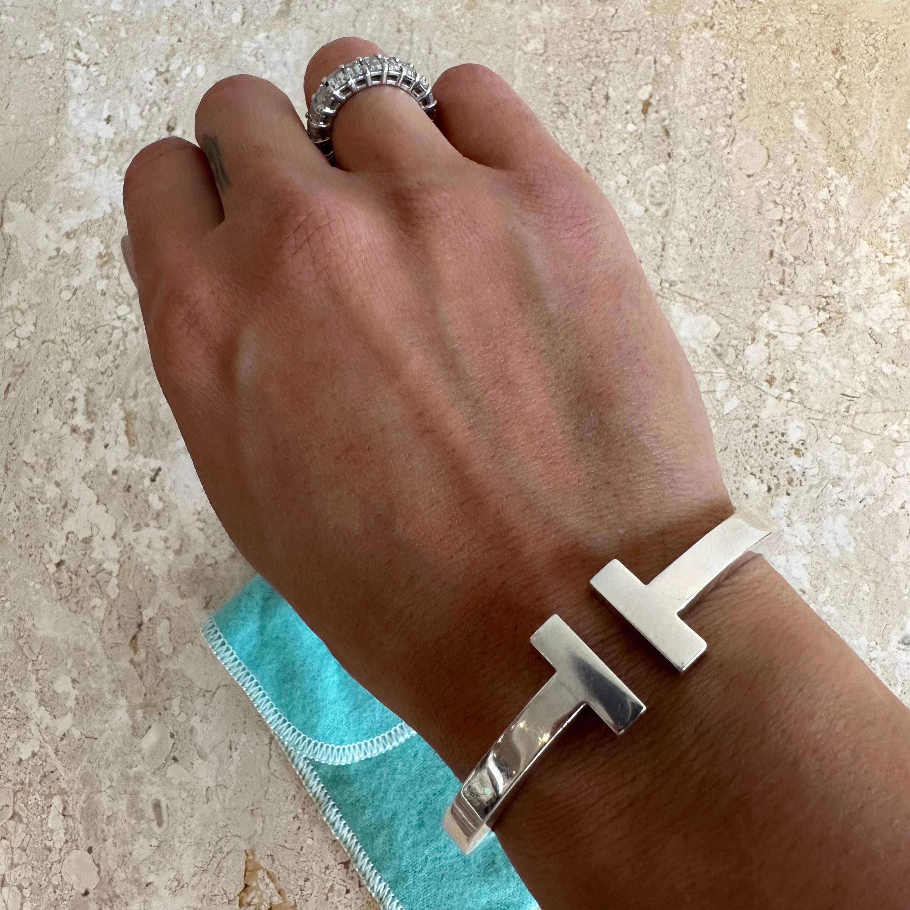 Pre-Owned TIFFANY & CO. Medium SS T Square Bracelet