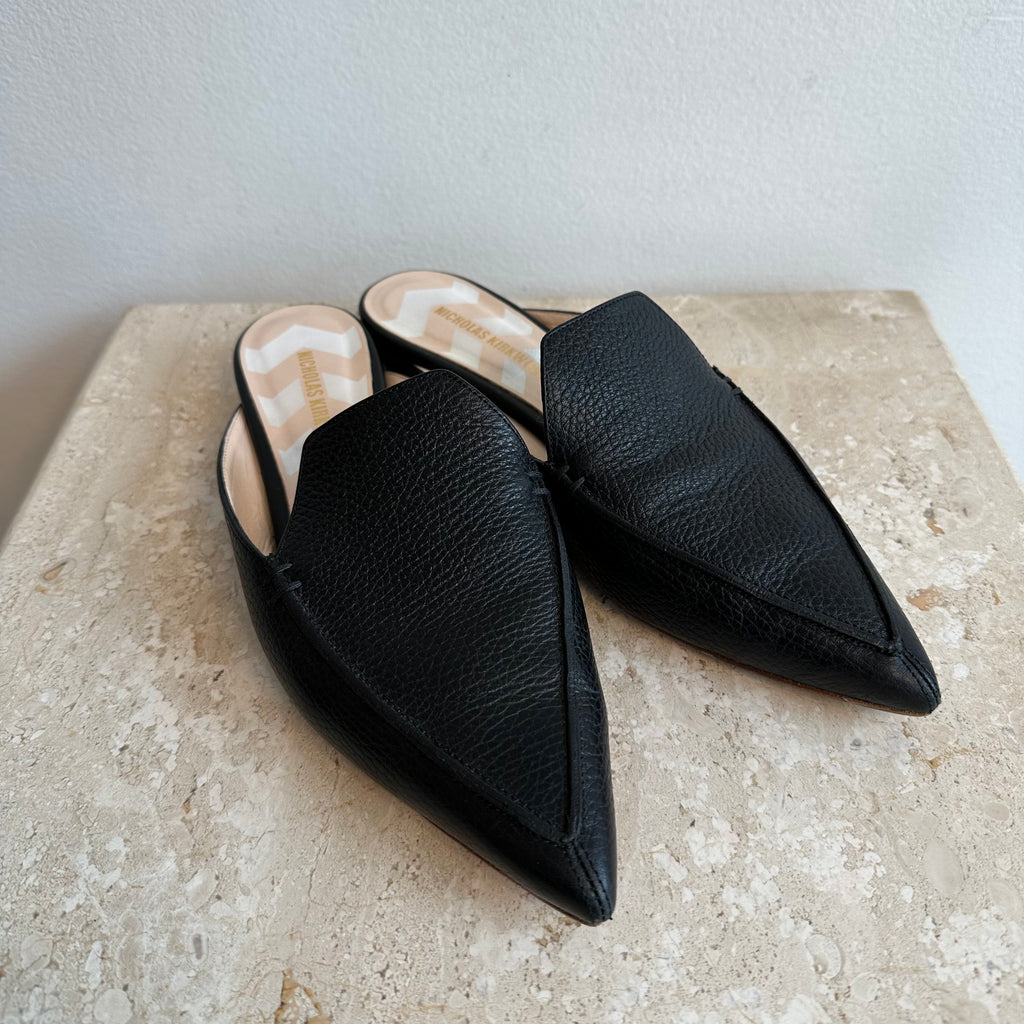 Pre-Owned NICHOLAS KIRKWOOD Black Leather Mules - Size 39.5