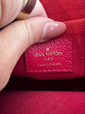 Pre-Owned LOUIS VUITTON Red Monogram Empreinte Leather Vavin BB
