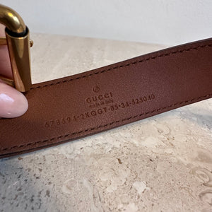 Pre-Owned Gucci GG Denim 85/34 Skinny Belt