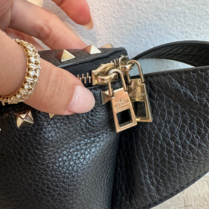 Pre-Owned VALENTINO Black Rockstud Belt Bag