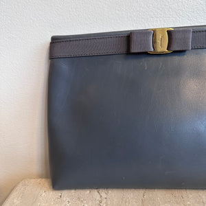 Pre-Owned SALVATORE FERRAGAMO Vintage Blue Leather Clutch