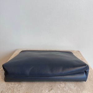 Pre-Owned SALVATORE FERRAGAMO Vintage Blue Leather Clutch