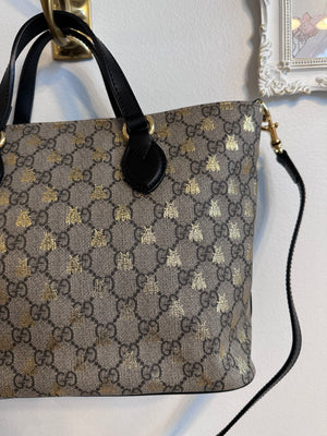 Pre-Owned GUCCI Beige GG Supreme Bestiary Tote
