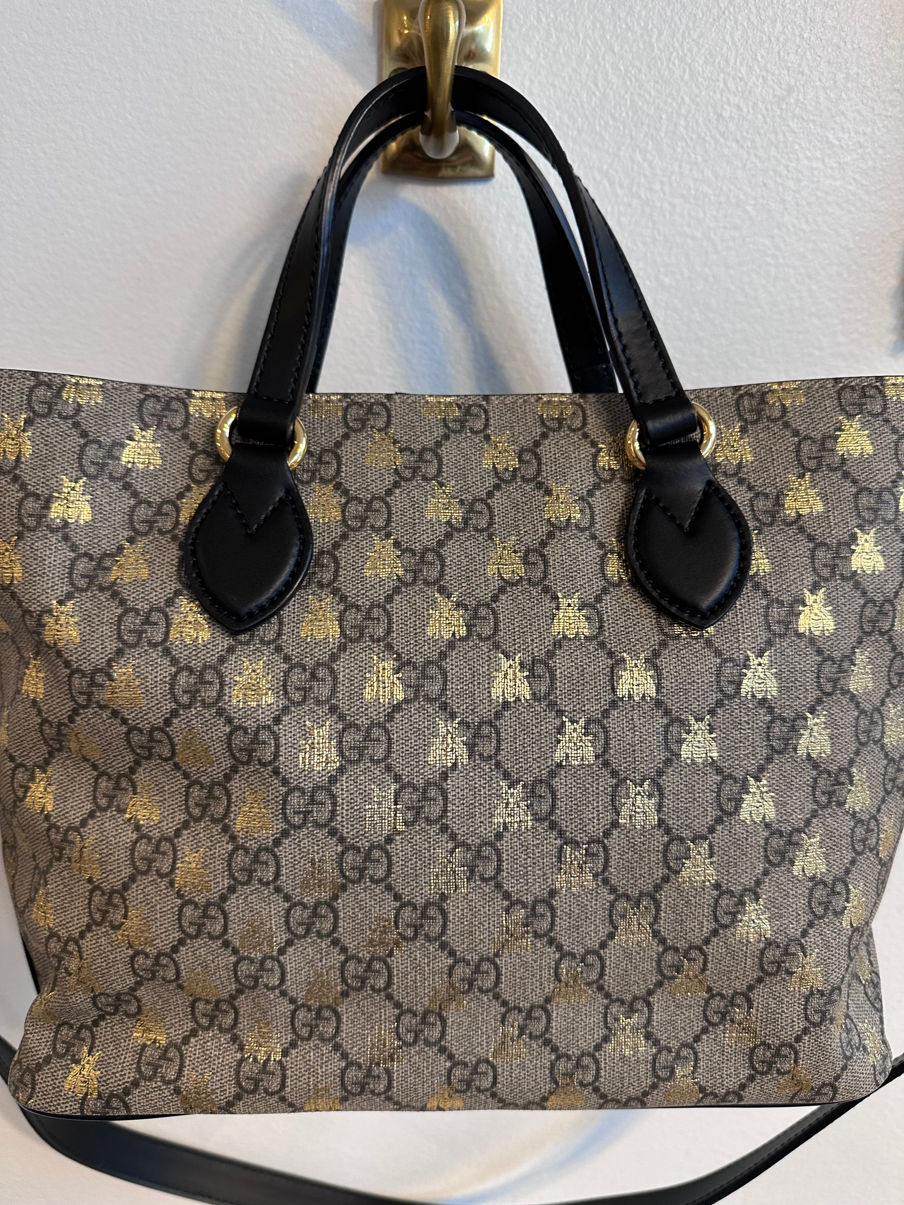 Pre-Owned GUCCI Beige GG Supreme Bestiary Tote