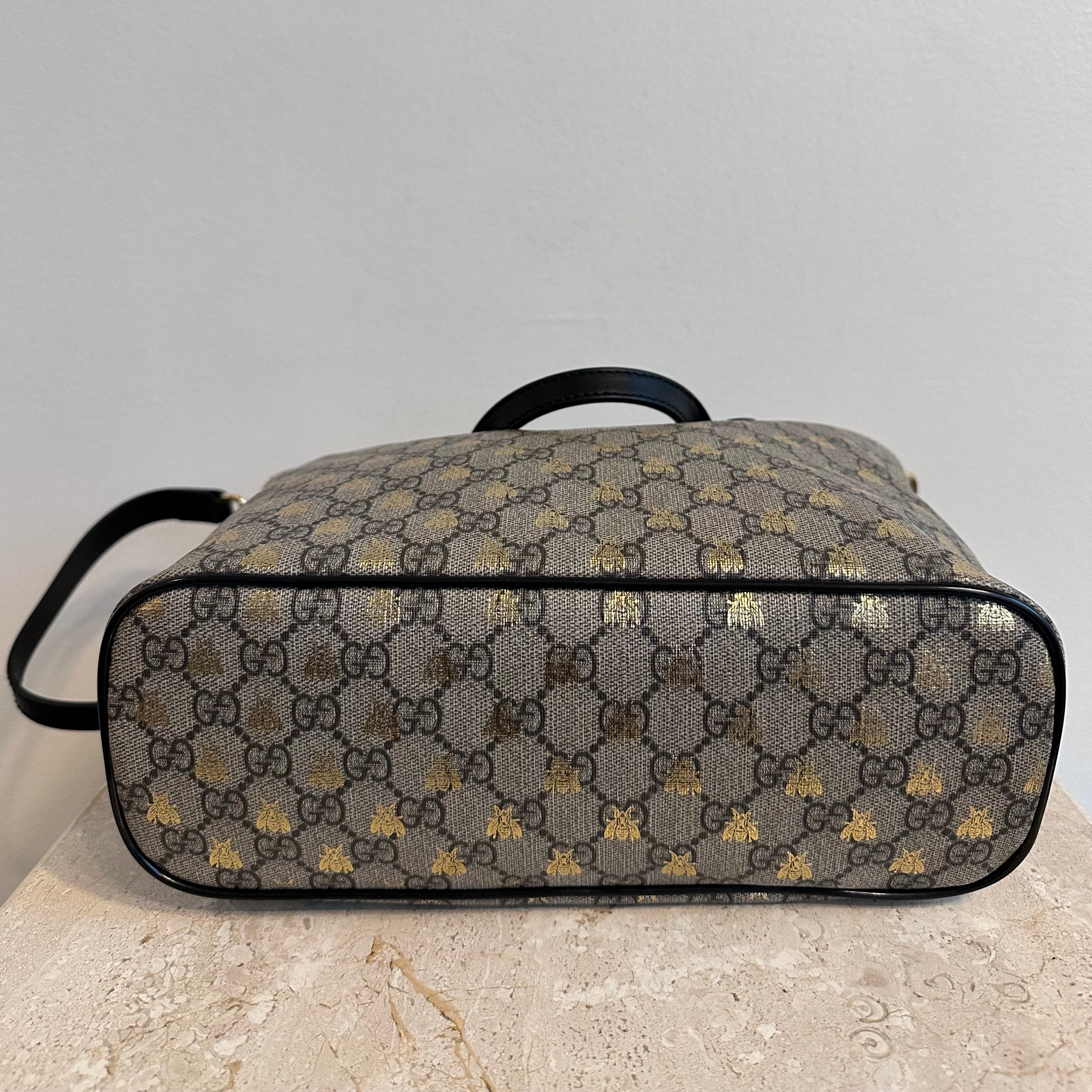 Pre-Owned GUCCI Beige GG Supreme Bestiary Tote