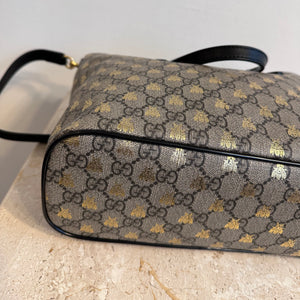 Pre-Owned GUCCI Beige GG Supreme Bestiary Tote