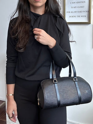 Pre-Owned LOUIS VUITTON Black Epi Papillon Soufflot