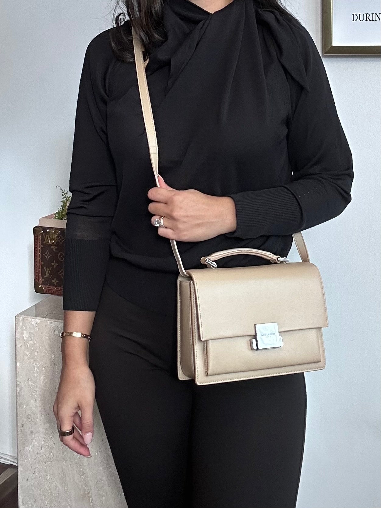 Pre-Owned SAINT LAURENT Beige Leather Bellechasse Bag