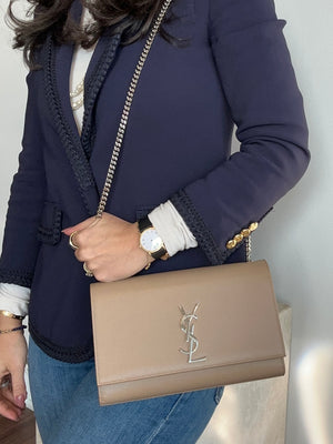 Pre-Owned SAINT LAURENT Medium Beige Kate Shoulder Bag