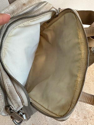 Pre-Owned CHANEL Cream Canvas Travel Line 2Way Tote Bag