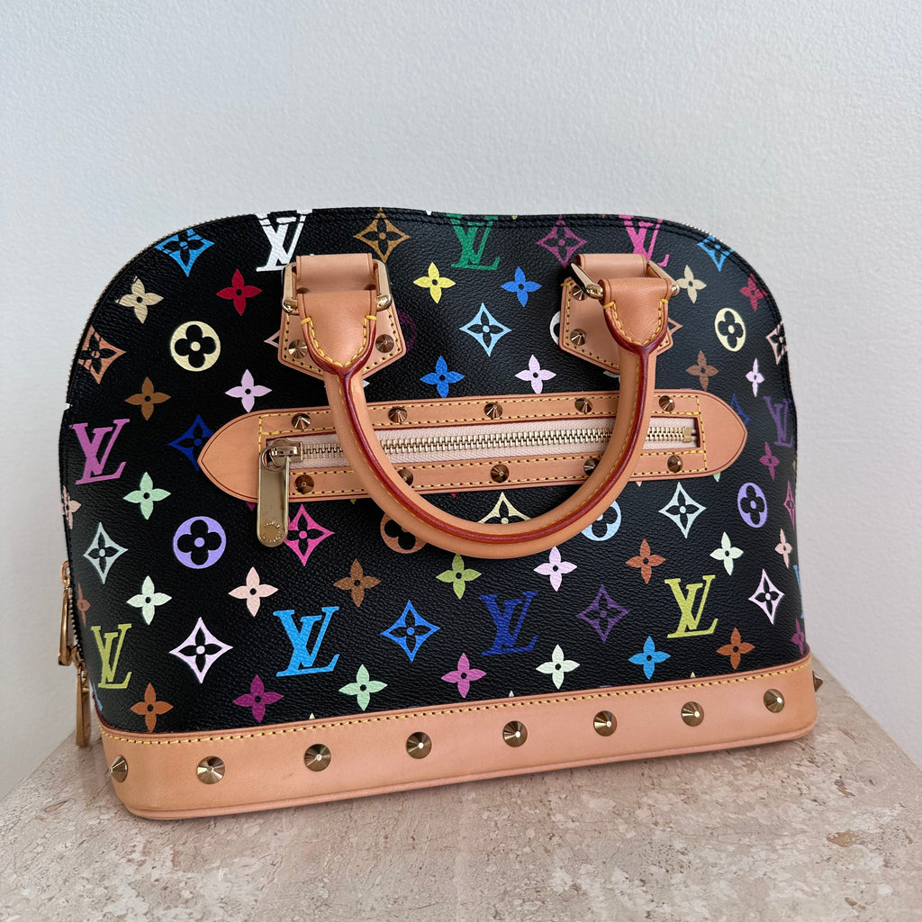 Pre-Owned LOUIS VUITTON Black Monogram Multiciolore Alma Bag