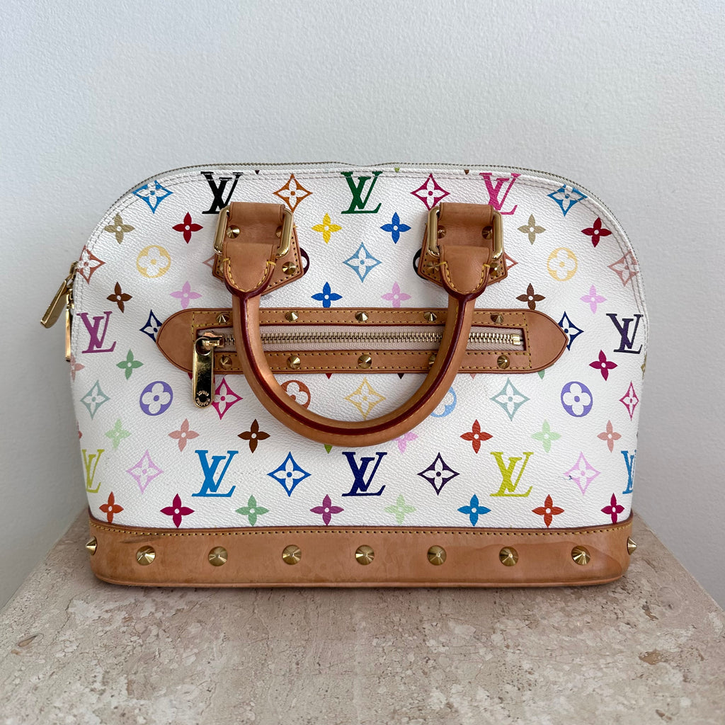 Pre-Owned LOUIS VUITTON Monogram White Multicolore Alma Bag