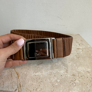 Pre-Owned DOLCE & GABBANA Light Brown Elastic Waist Belt - Size 95/38
