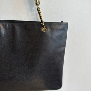 Pre-Owned CHANEL Vintage XL Black Caviar Timeless Tote Bag