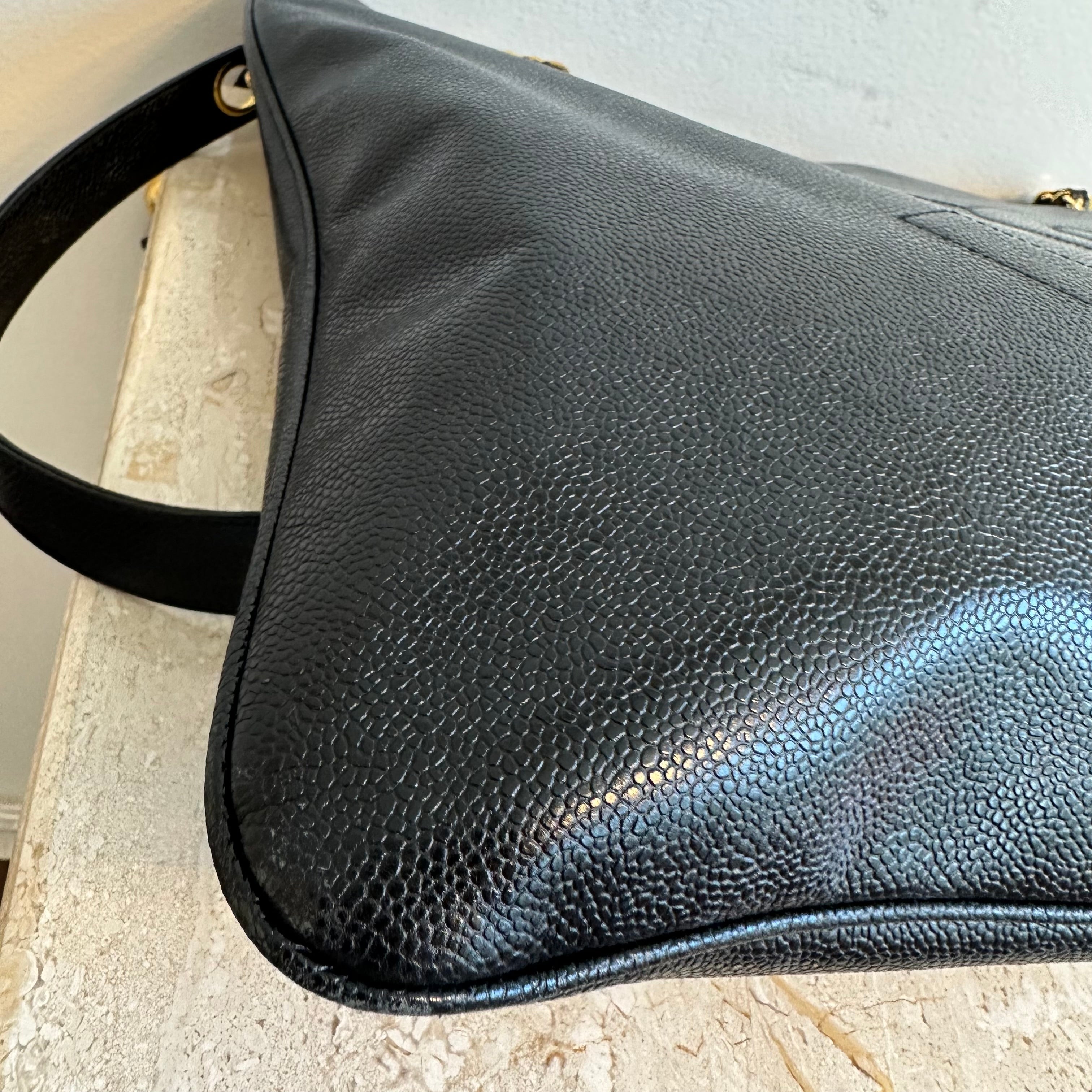 Pre-Owned CHANEL Vintage XL Black Caviar Timeless Tote Bag