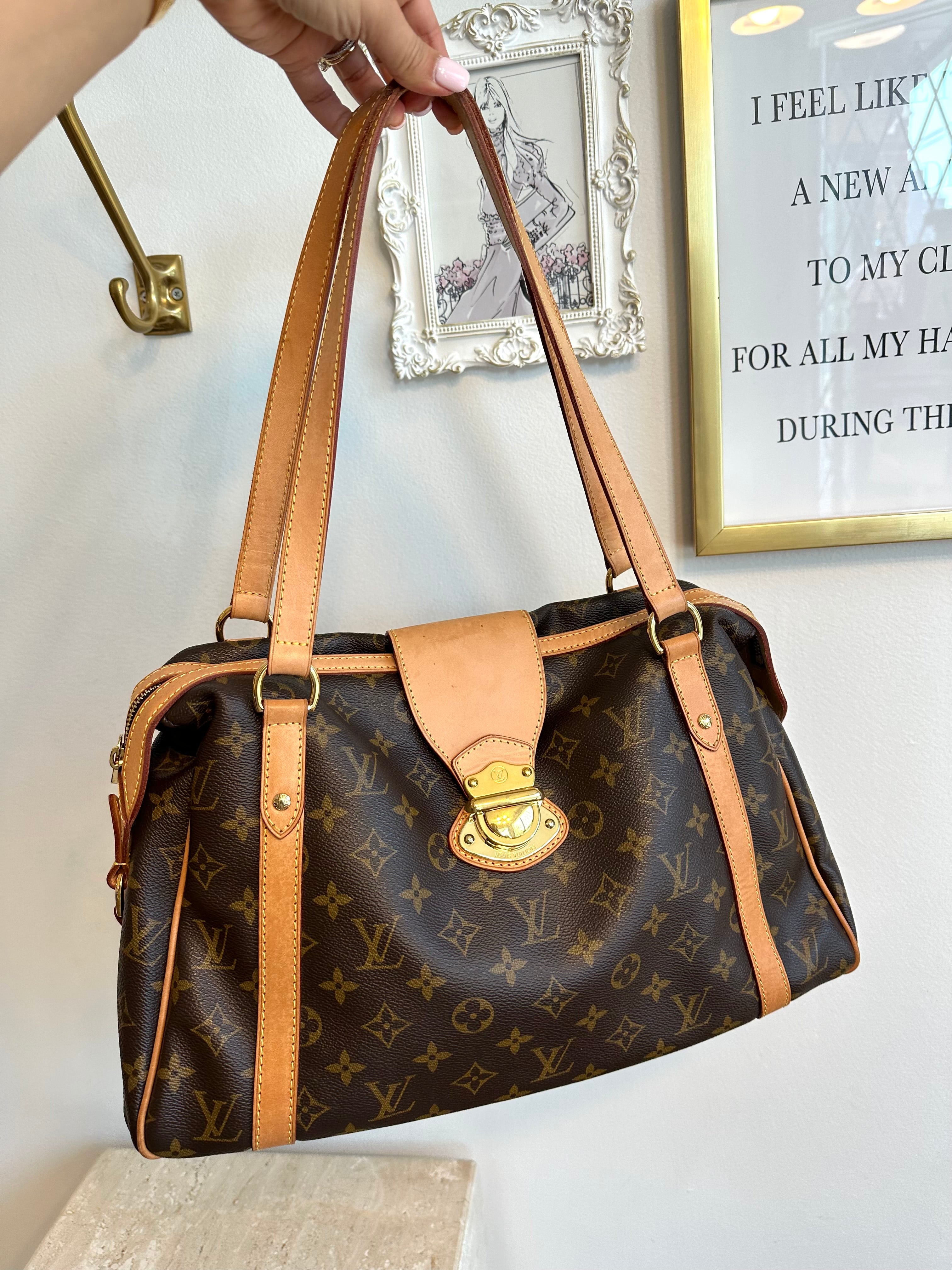 Louis Vuitton Stresa PM Handbag Monogram Canvas Shoulder Bag Authentic