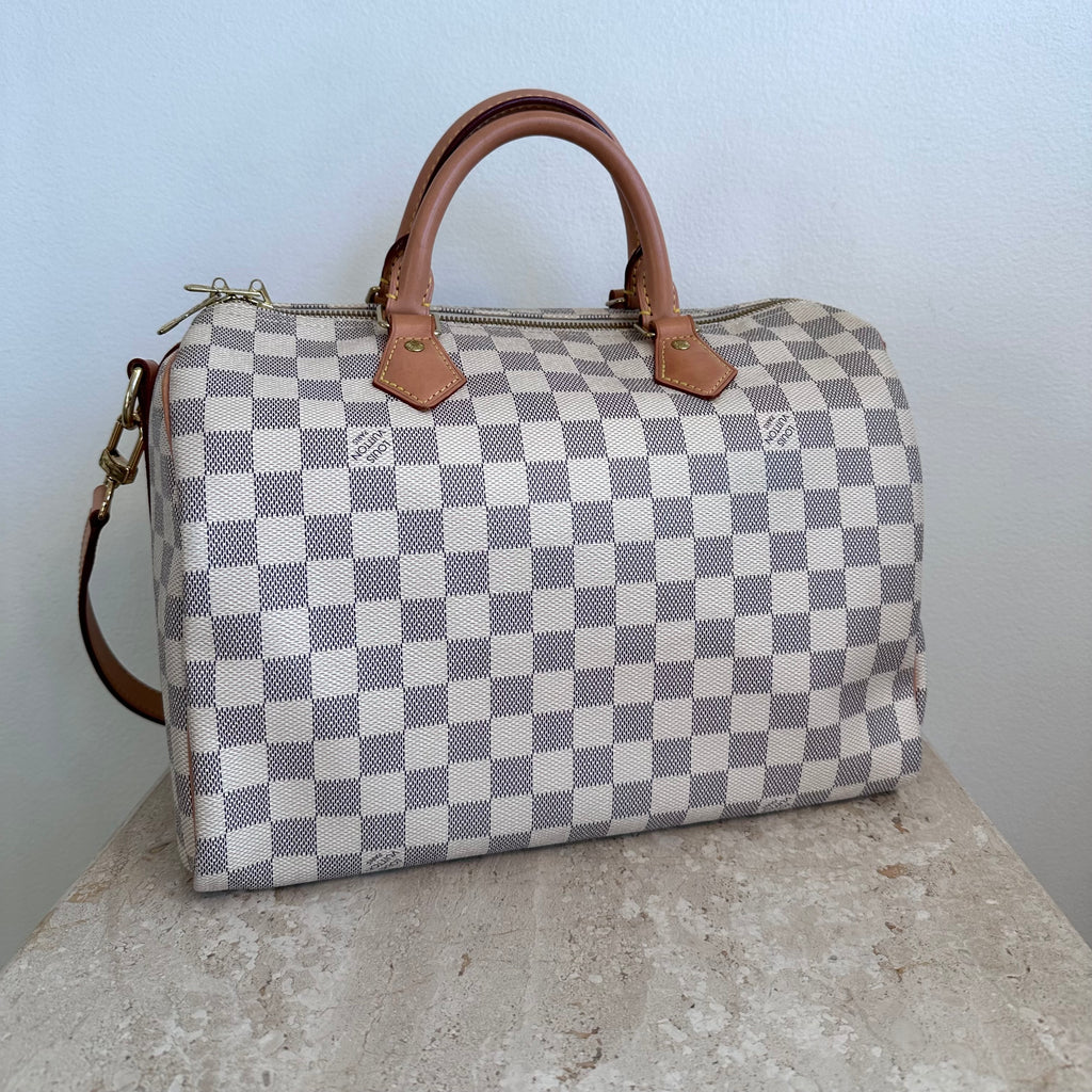 Pre-Owned LOUIS VUITTON Damier Azur Speedy Bandouliere 30