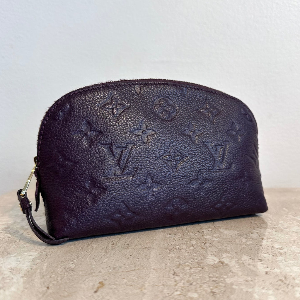 Pre-Owned LOUIS VUITTON Aubergine Empreinte Cosmetic Pouch
