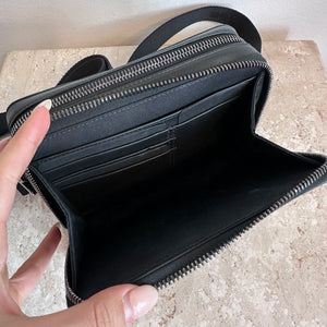 Pre-Owned DIOR CD Diamond Canvas Double Zip Crossbody Pouch