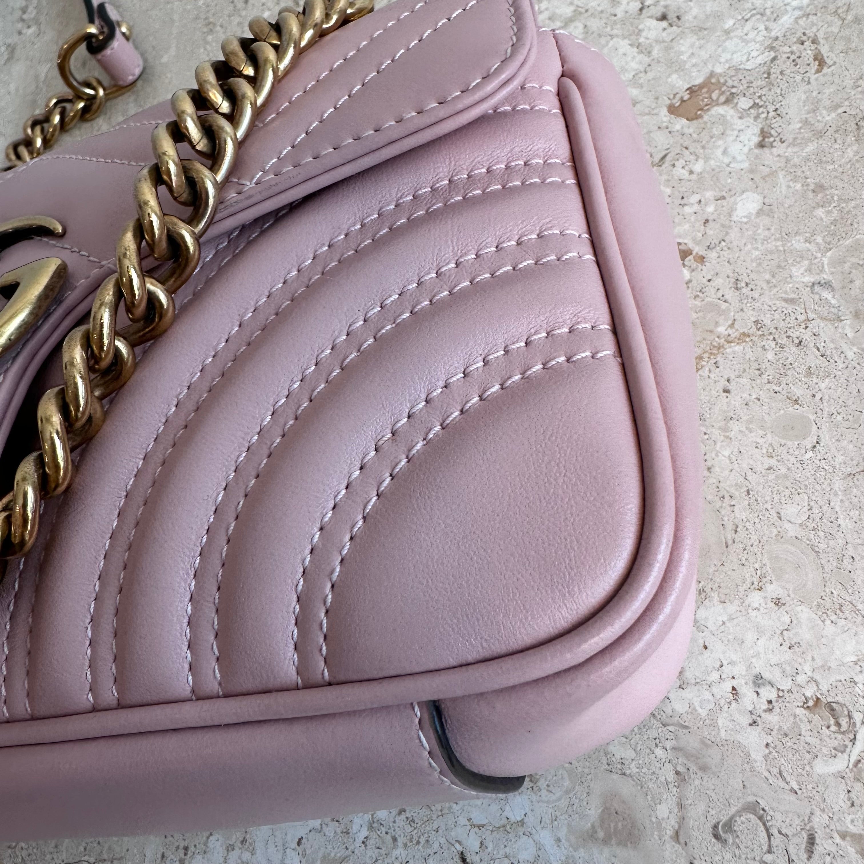 Pre-Owned GUCCI Blush GG Marmont Small Shoulder Bag