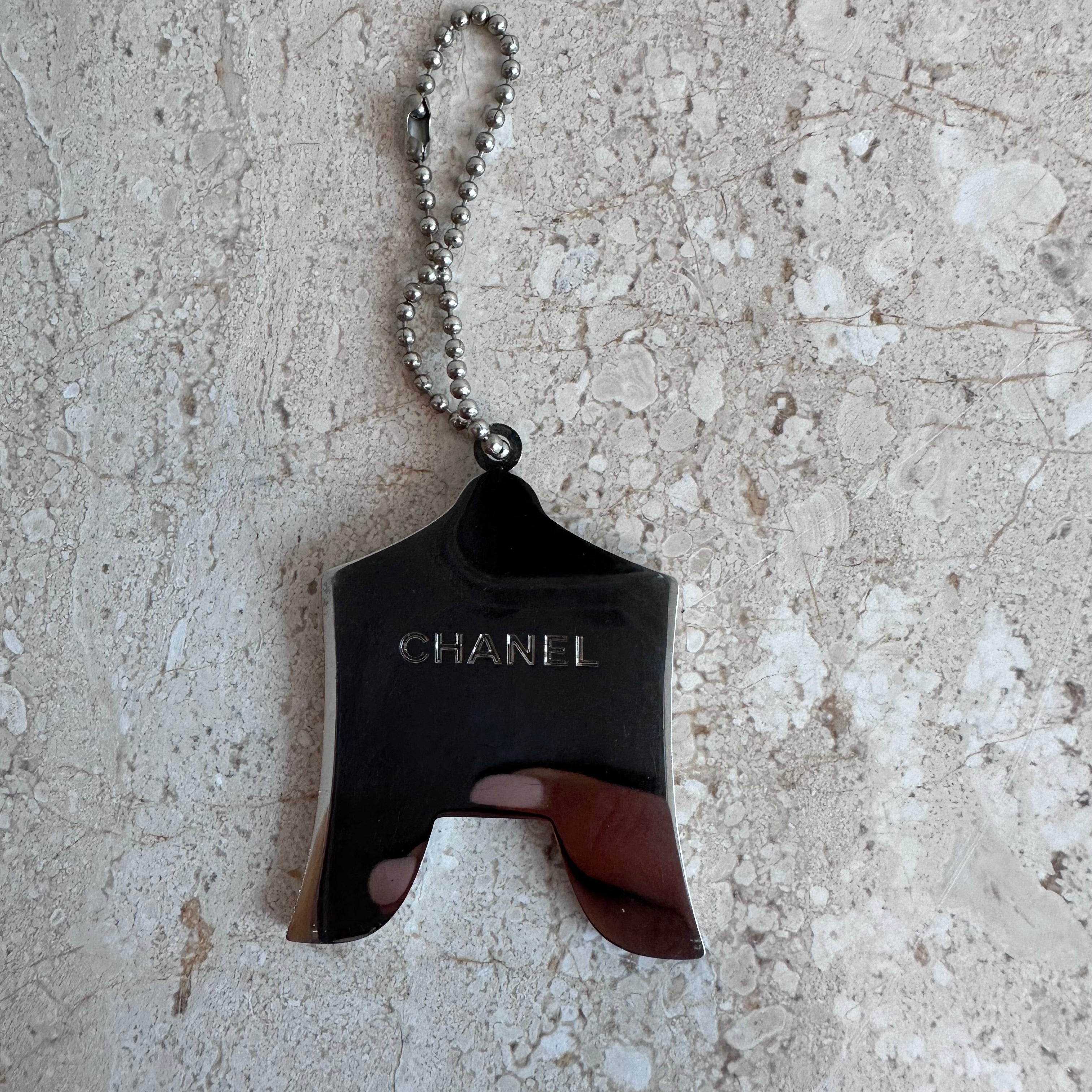 Pre-Owned CHANEL VIP Pink and Blue Enamel Curtain Keychain/Bag Charm