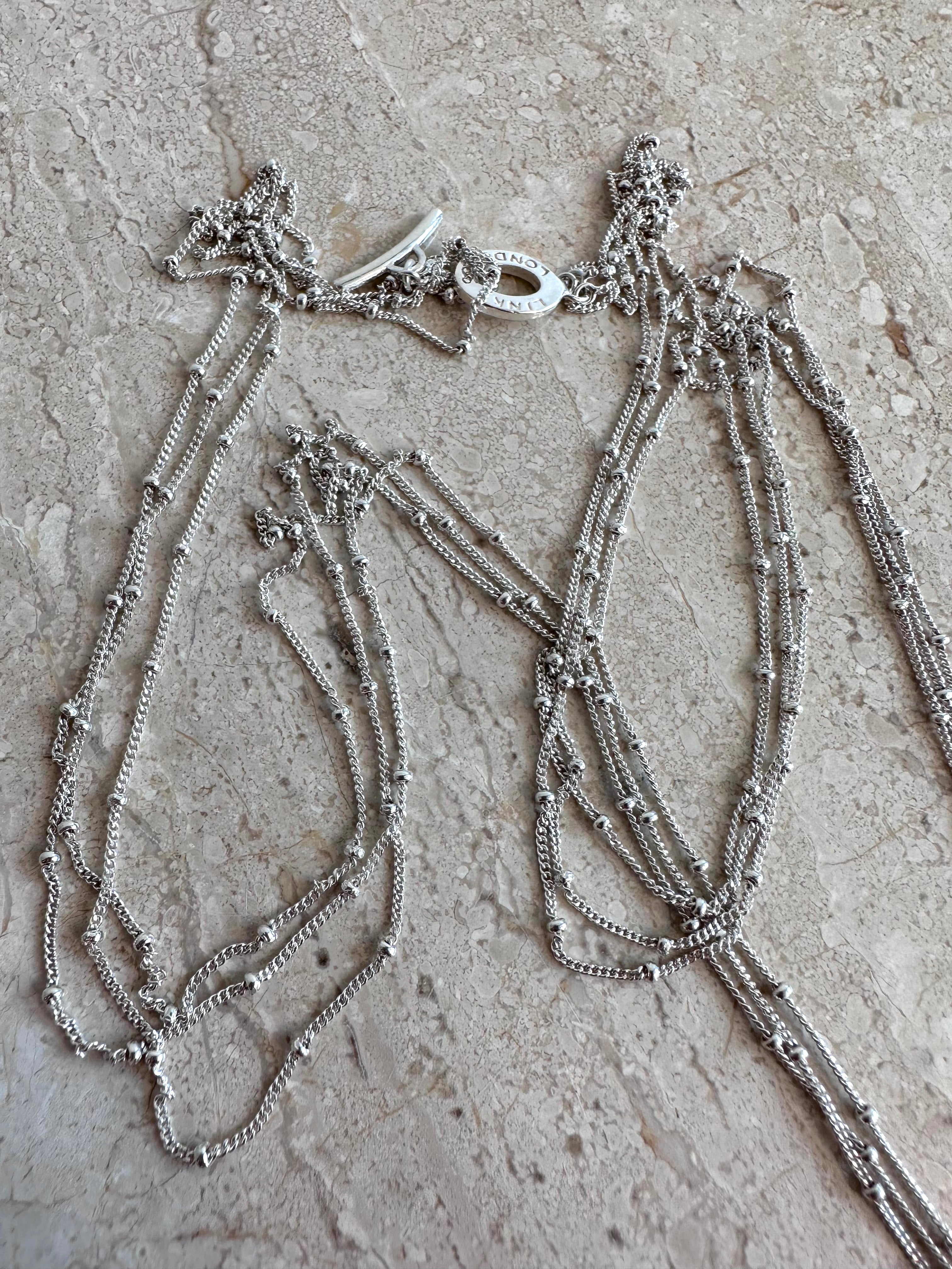 Pre-Owned LINKS OF LONDON Raindance Multi Strand Chain Necklace