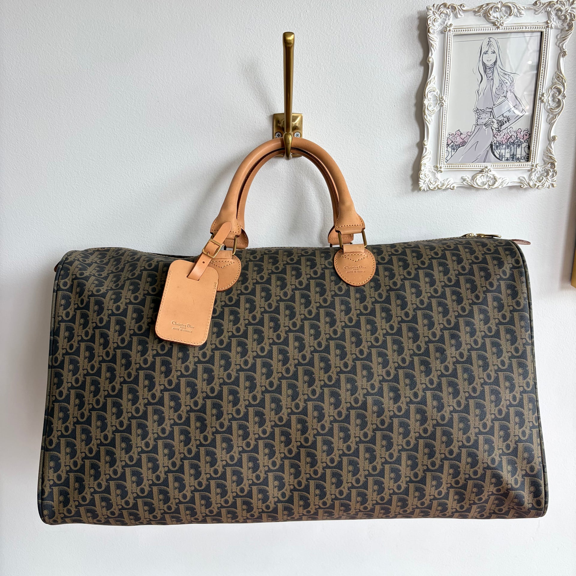 Pre-Owned CHRISTIAN DIOR Vintage Diorissimo Trotter Canvas Boston