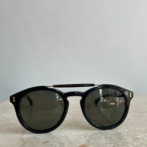 Pre Owned GUCCI GG0124S Black Round Sunglasses Valamode
