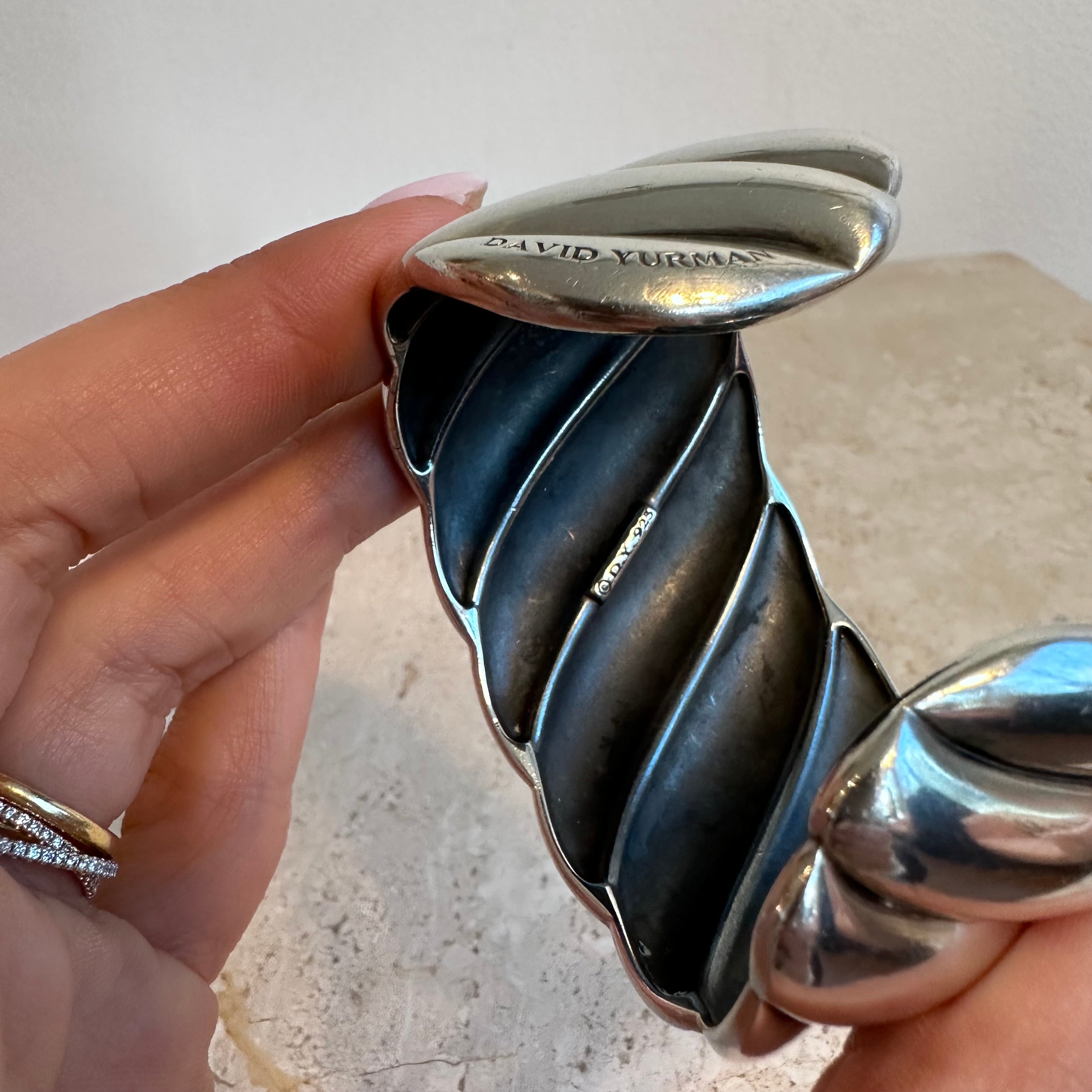 Pre-Owned DAVID YURMAN Wide Sculpted Cable Cuff Bracelet