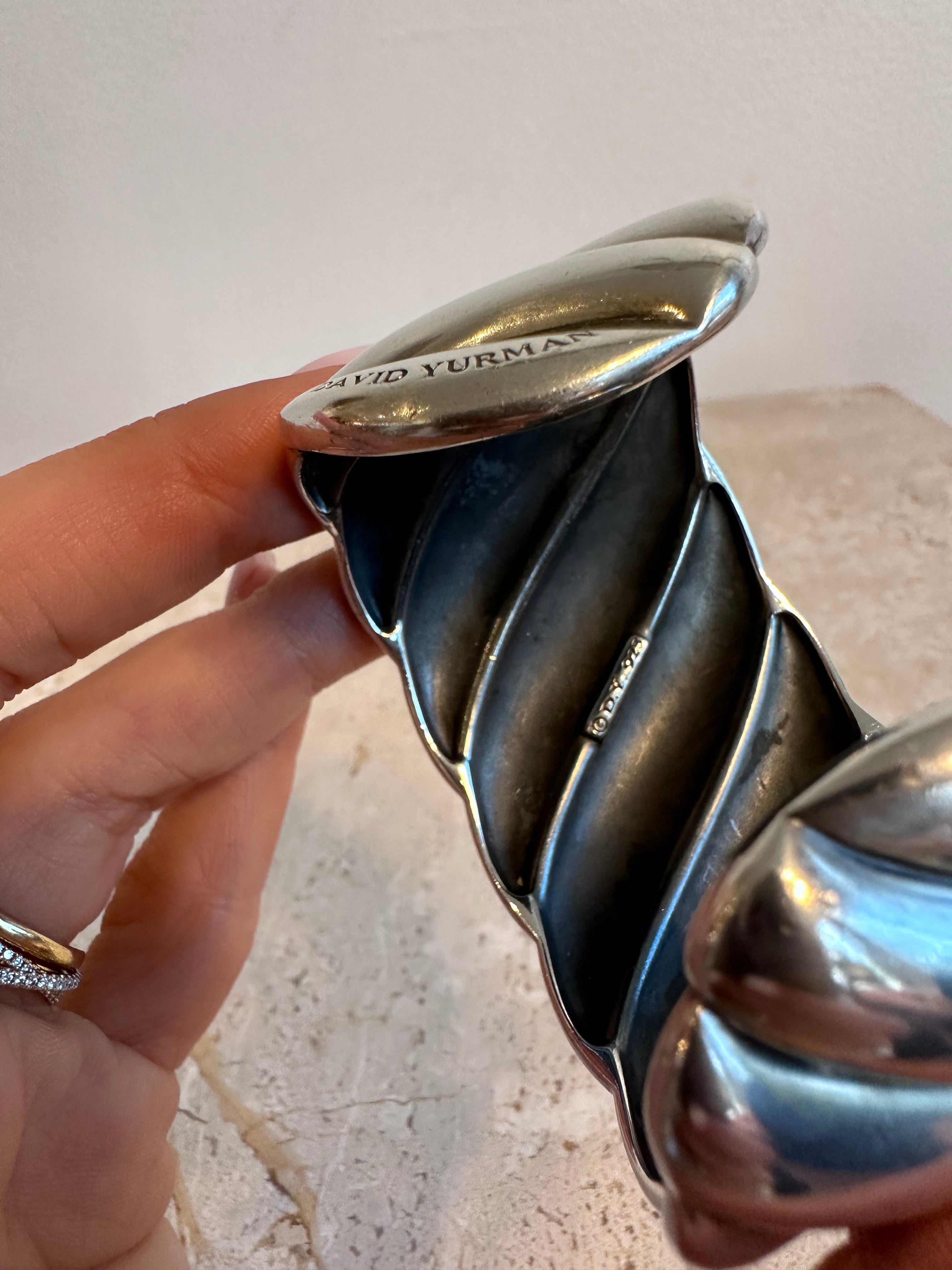 Pre-Owned DAVID YURMAN Wide Sculpted Cable Cuff Bracelet