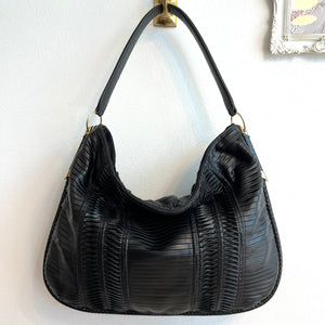 Pre-Owned JIMMY CHOO Pleated Leather Zoe Hobo