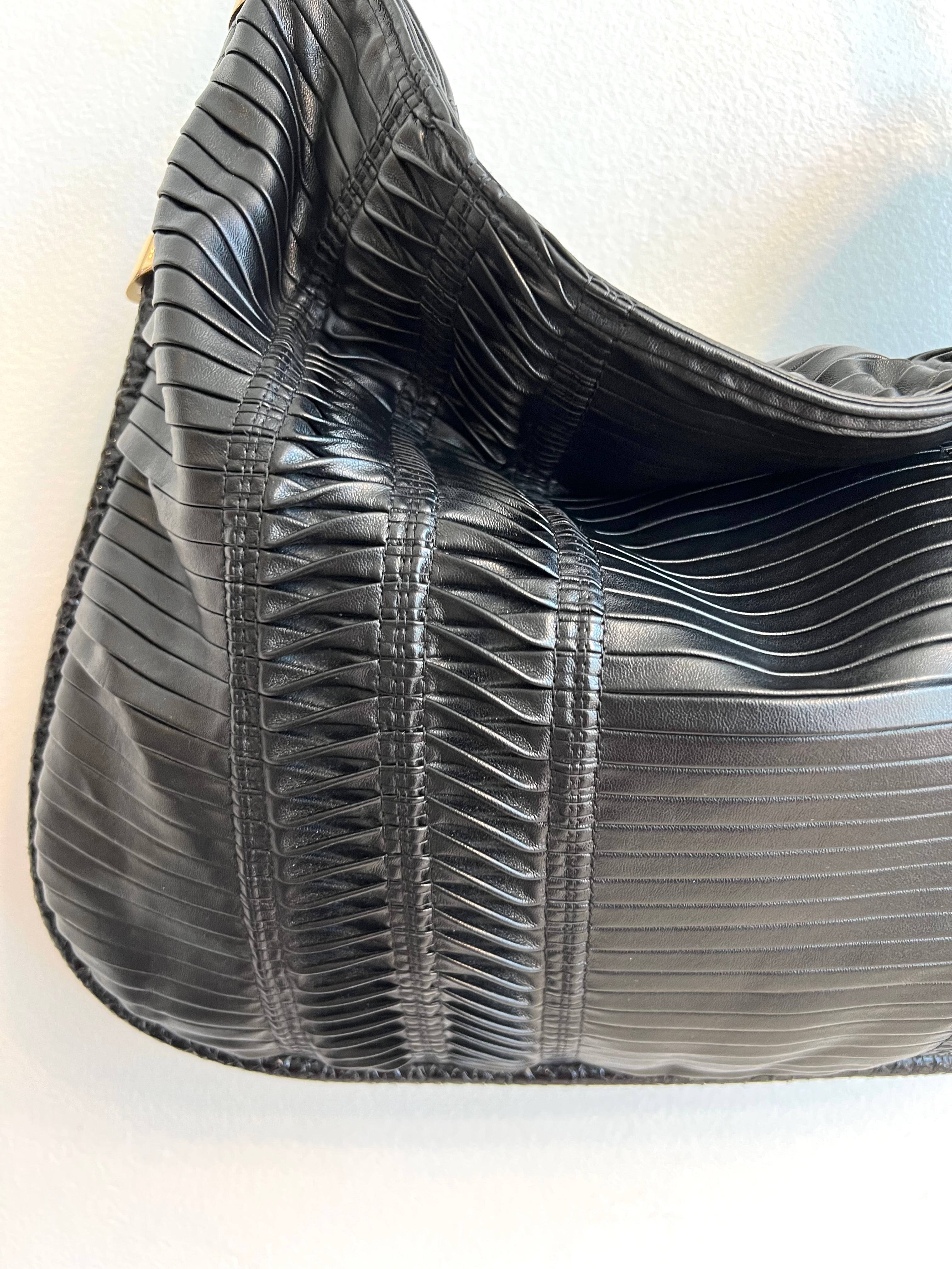 Pre-Owned JIMMY CHOO Pleated Leather Zoe Hobo