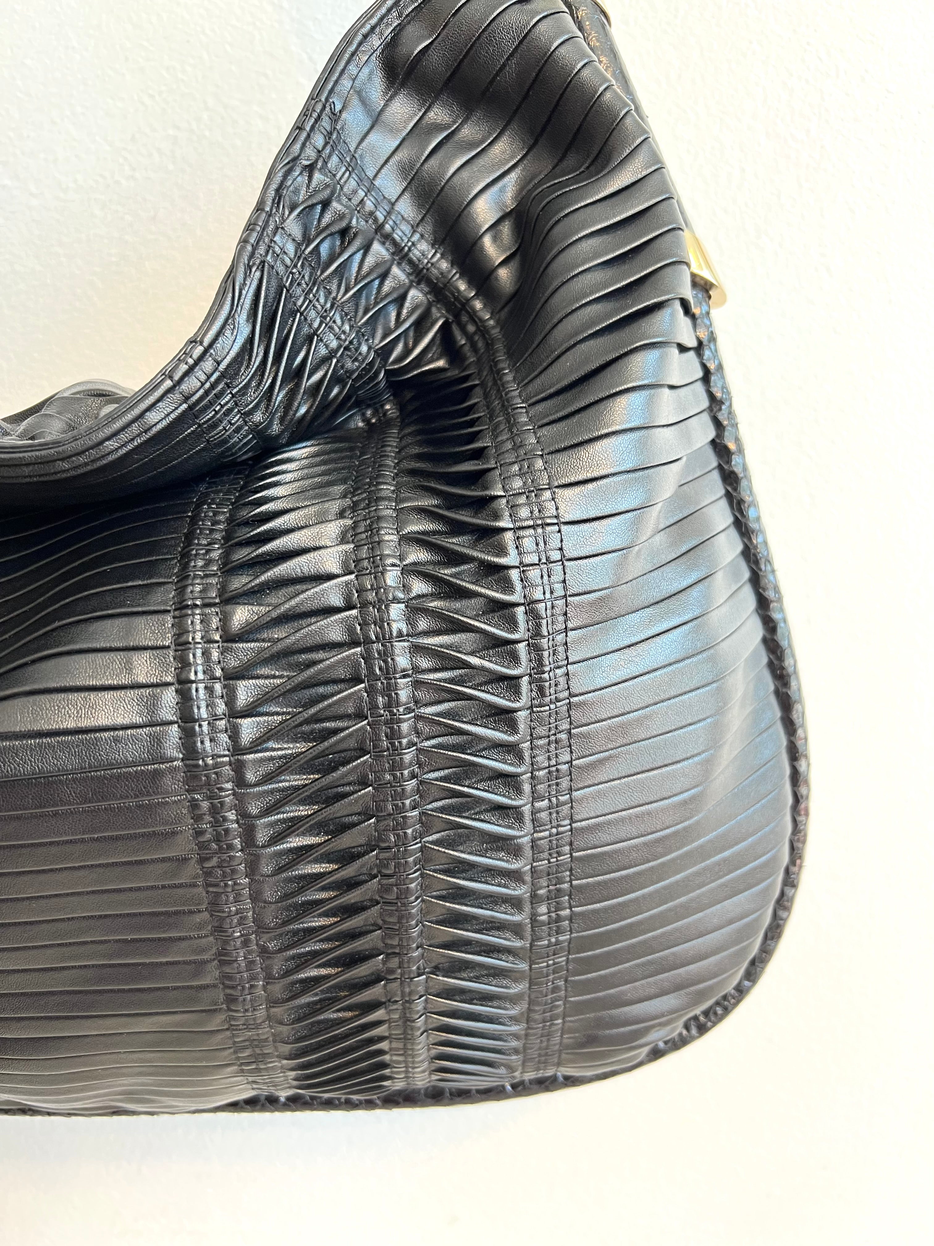 Pre-Owned JIMMY CHOO Pleated Leather Zoe Hobo