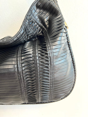 Pre-Owned JIMMY CHOO Pleated Leather Zoe Hobo